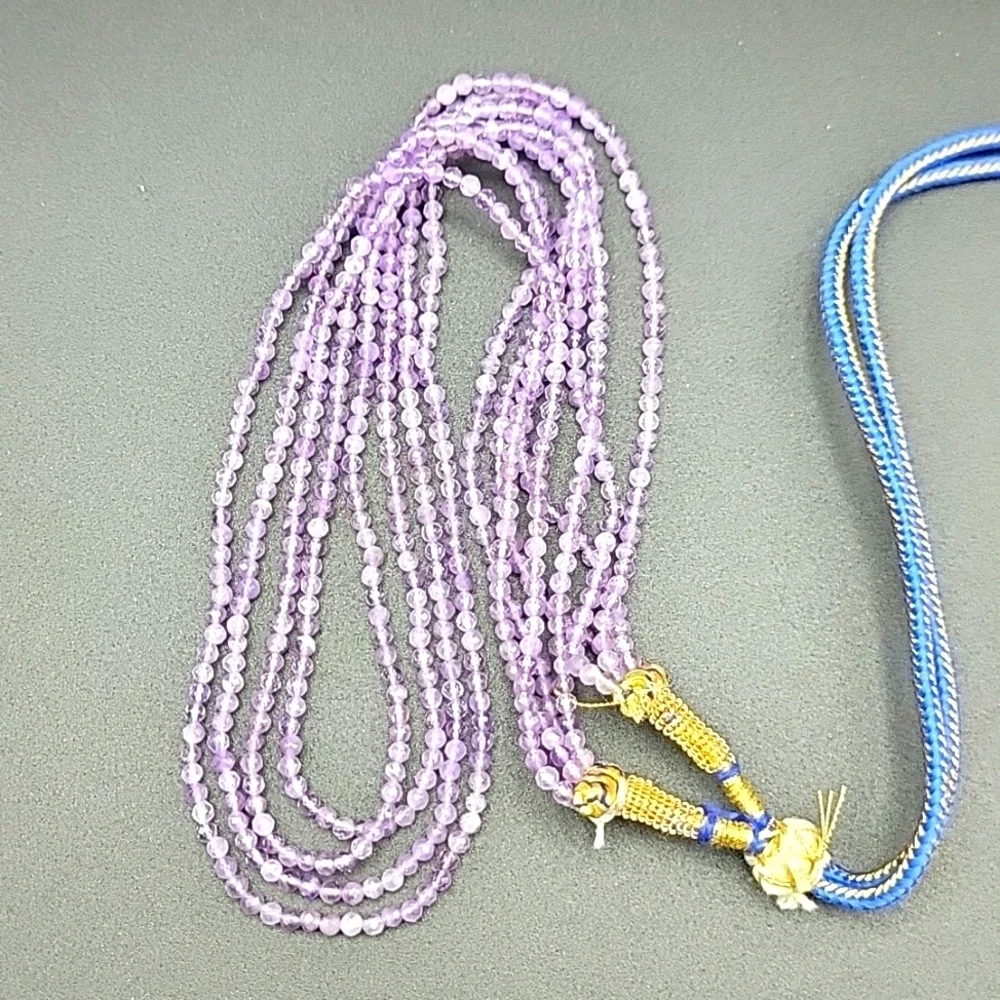 Amethyst Faceted Beads 145 Cts 4 Strand Natural Crystal Gemstone Necklace Beaded
